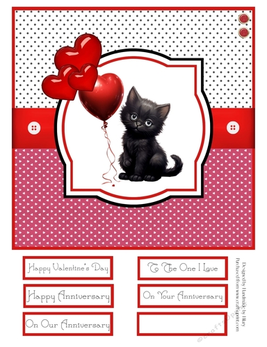 Valentine Kitties 8x8 Quick Card - Design 5