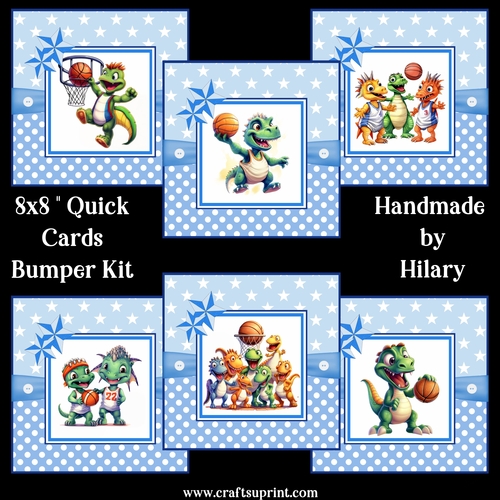 Slam Dunk Dinos 8x8 Quick Card Bumper Kit