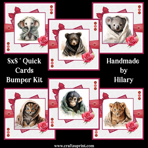 Animal Snuggles 8x8 Quick Card Bumper Kit
