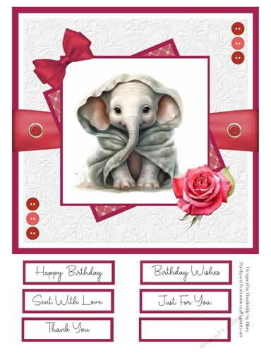 Animal Snuggles 8x8 Quick Card - Design 1