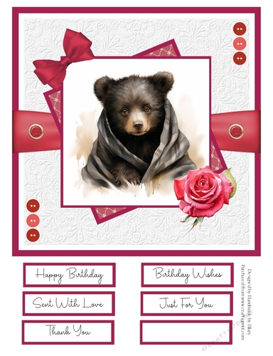 Animal Snuggles 8x8 Quick Card - Design 3