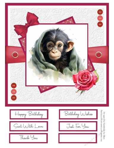 Animal Snuggles 8x8 Quick Card - Design 4
