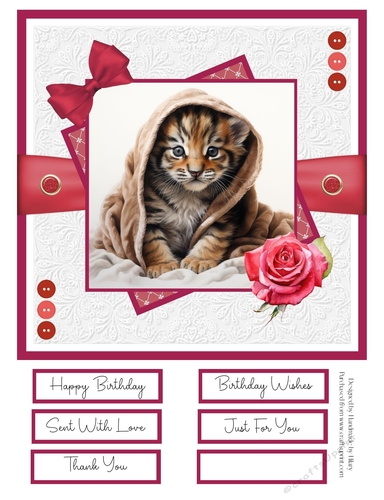 Animal Snuggles 8x8 Quick Card - Design 5