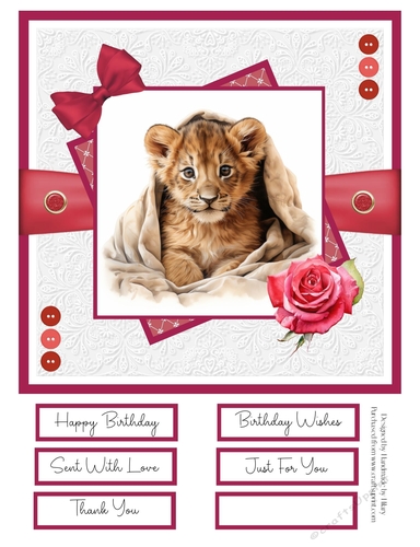 Animal Snuggles 8x8 Quick Card - Design 6