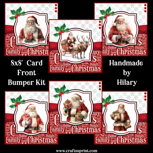 Santa Claus Christmas 8x8 Card Front Bumper Kit
