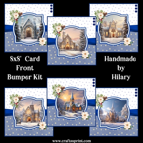 Christmas Churches 8x8 Card Front Bumper Kit