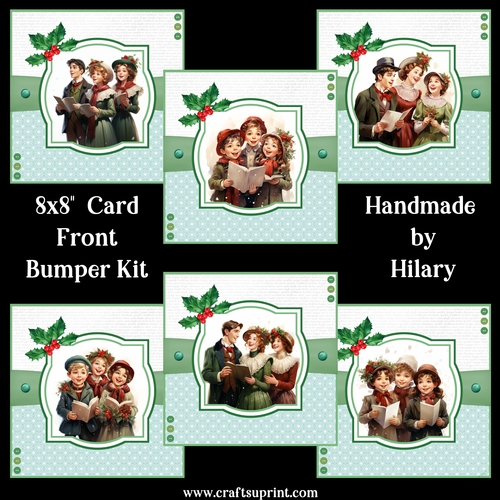 Christmas Carol Singers 8x8 Card Front Bumper Kit