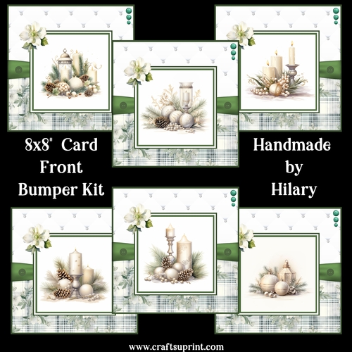 Elegant Christmas Decorations- 8x8 Card Fronts Bumper Kit
