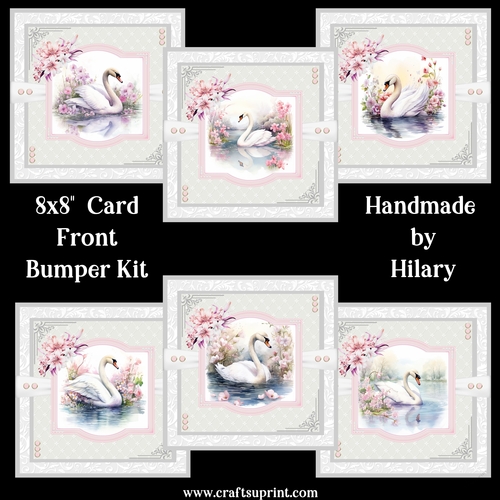 Graceful Swans 8x8 Card Fronts Bumper Kit