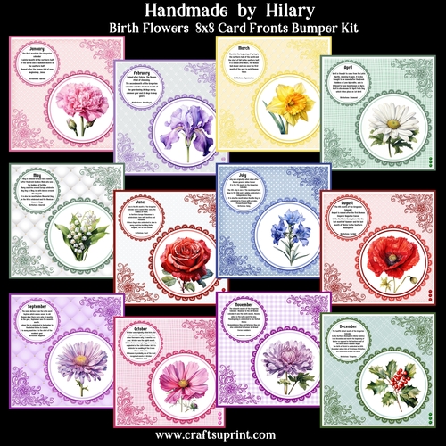 Birth Flowers 8x8 Card Front Bumper Kit