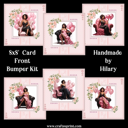 Beautiful Birthday Girl 8x8 Card Front Bumper Kit