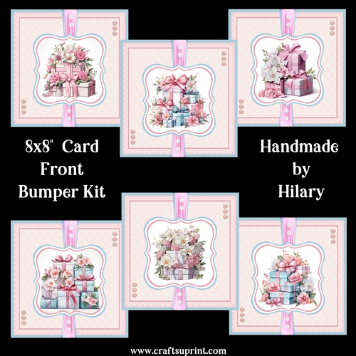 Beautiful Floral Presents 8x8 Card Front Bumper Kit