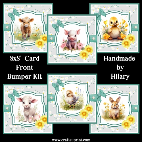 Springtime Baby Animals 8x8 Card Front Bumper Kit