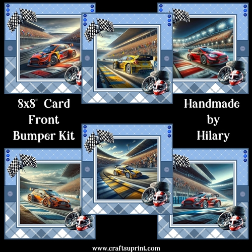 Rally Car Racing 8x8 Card Fronts Bumper Kit