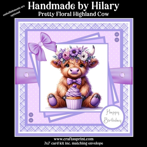Pretty Floral Highland Cow
