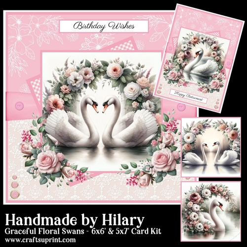 Graceful Floral Swans