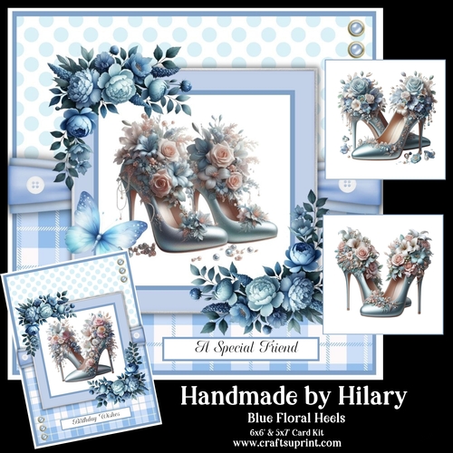 Blue Floral Heels