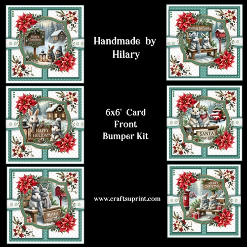 Christmas Bunnies 6x6 Card Front Bumper Kit - REQUESTED