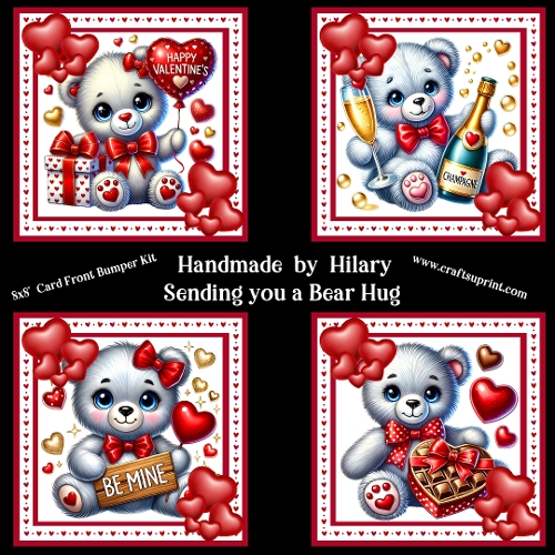 Sending You a Bear Hug 8x8 Card Fronts