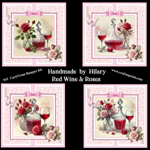 Red Wine and Roses 8x8 Card Fronts