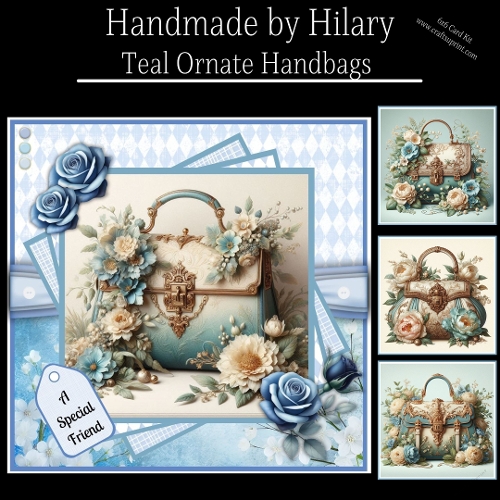 Teal Ornate Handbags
