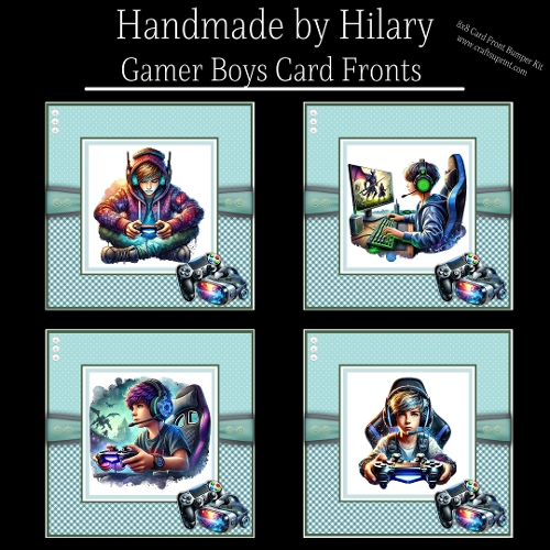 Gamer Boys 8x8 Card Fronts Kit