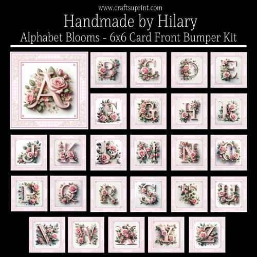 Alphabet Blooms 6x6 Card Front Bumper Kit