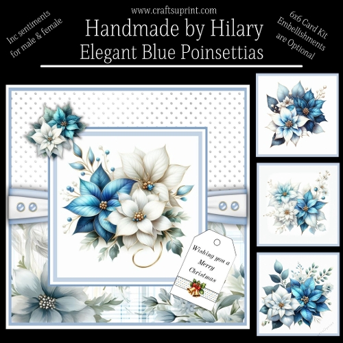 Elegant Blue Poinsettias