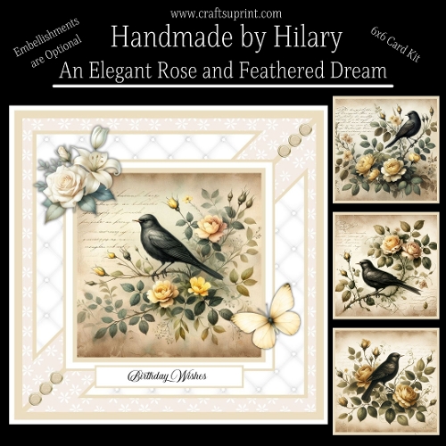 An Elegant Rose and Feathered Dream