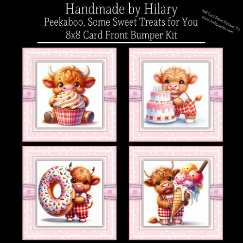 Peekaboo, Some Sweet Treats for You 8x8 Card Front Bumper Kit