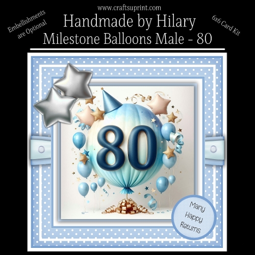 Milestone Balloons Male 80