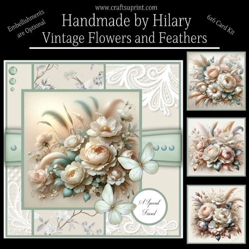 Vintage Flowers and Feathers