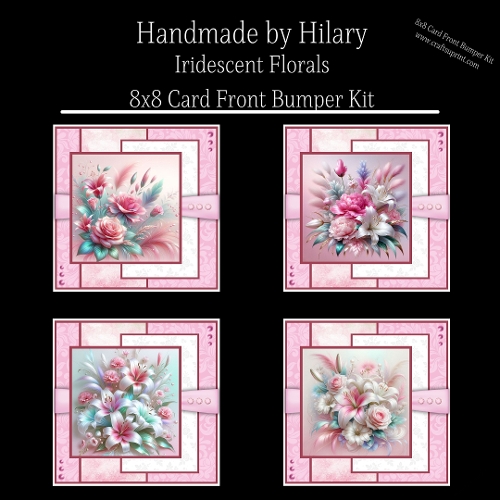 Iridescent Florals - 8x8 Card Fronts Bumper Kit