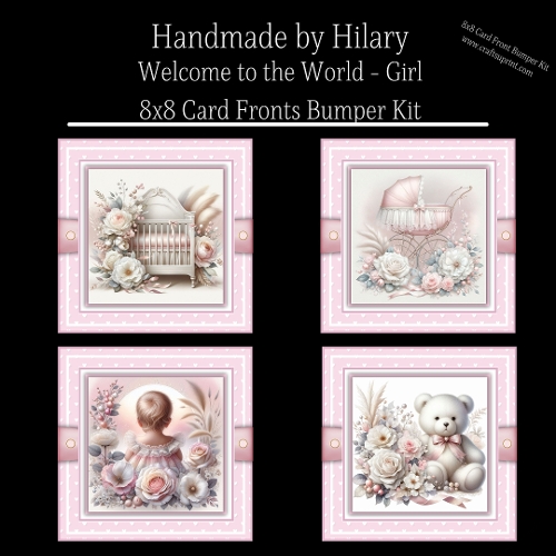Welcome to the World - Girl - 8x8 Card Front Bumper Kit