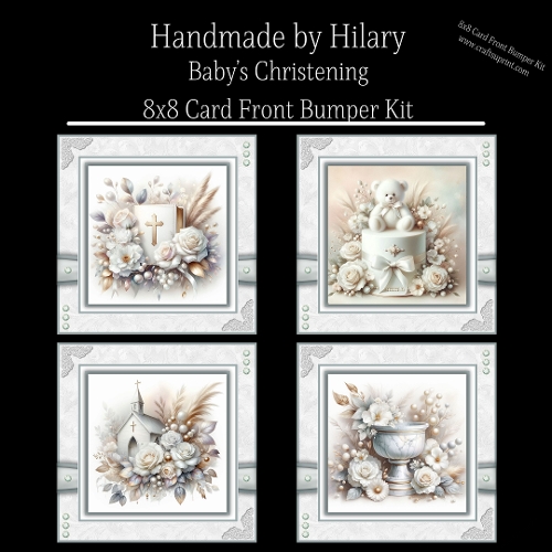 Babys Christening - Girl - 8x8 Card Front Bumper Kit
