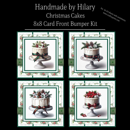 Christmas Cakes - 8x8 Card Front Bumper Kit 