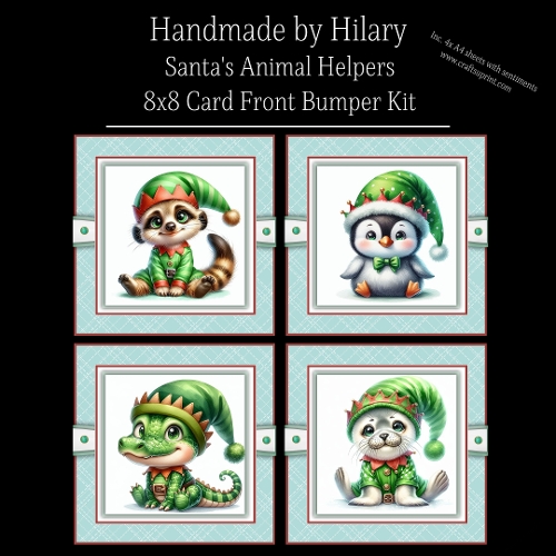 Santas Animal Helpers - 8x8 Card Front Bumper Kit 
