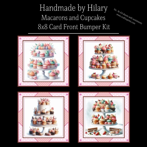 Macarons and Cupcakes - 8x8 Card Front Bumper Kit 