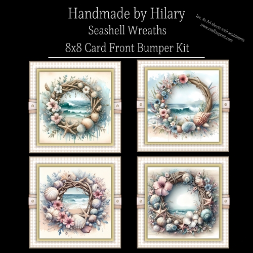Seashell Wreaths - 8x8 Card Front Bumper Kit 