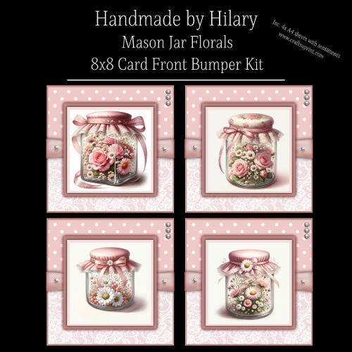 Mason Jar Florals - 8x8 Card Front Bumper Kit 
