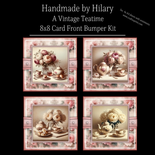 A Vintage Teatime - 8x8 Card Front Bumper Kit 