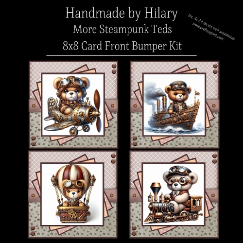 More Steampunk Teds - 8x8 Card Front Bumper Kit 