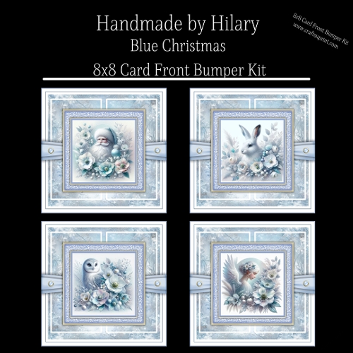Blue Christmas  - 8x8 Card Front Bumper Kit