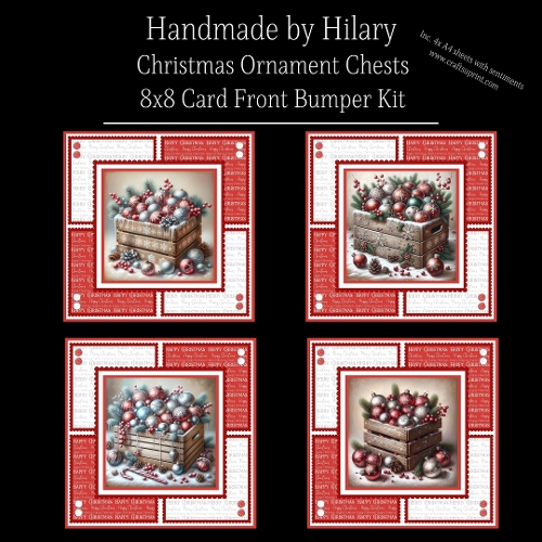 Christmas Ornament Chests - 8x8 Card Front Bumper Kit