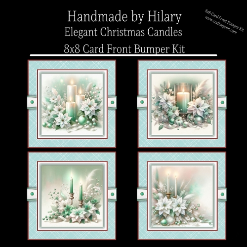 Elegant Christmas Candles - 8x8 Card Front Bumper Kit