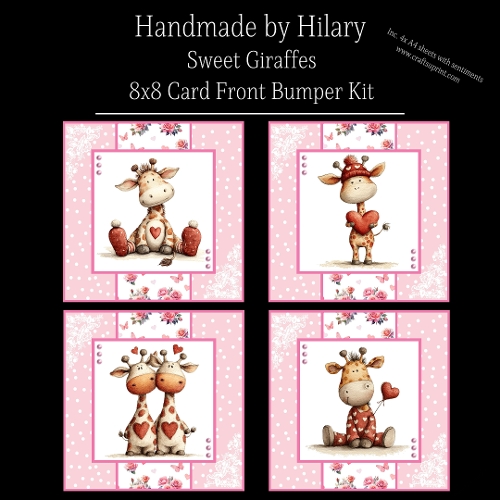 Sweet Giraffes - 8x8 Card Fronts