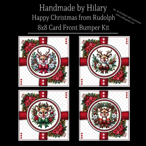 Happy Christmas from Rudolph - 8x8 Card Front Bumper Kit