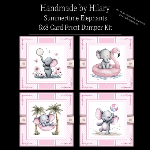 Summertime Elephants - 8x8 Card Front Kit