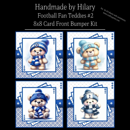 Football Fan Teddies #2 - 8x8 Card Fronts