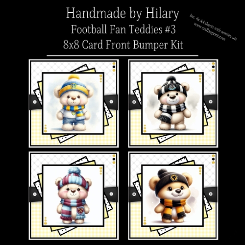 Football Fan Teddies #3 - 8x8 Card Fronts